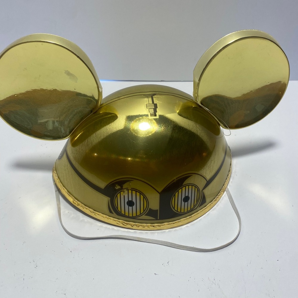 Disney Star Wars C-3PO Mickey Ear Hat Adult Good Metallic Souvenir Cap
